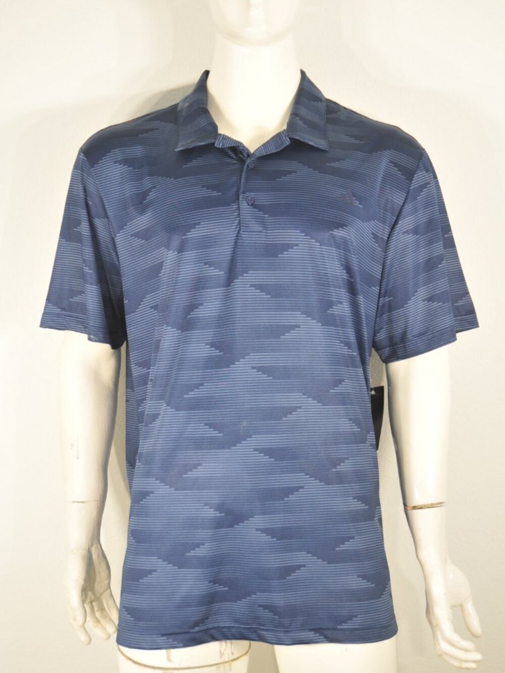 ADIDAS Golf Men's Polo 2XL Ultimate Polo-Speed Print Prelov Ink Navy NWT